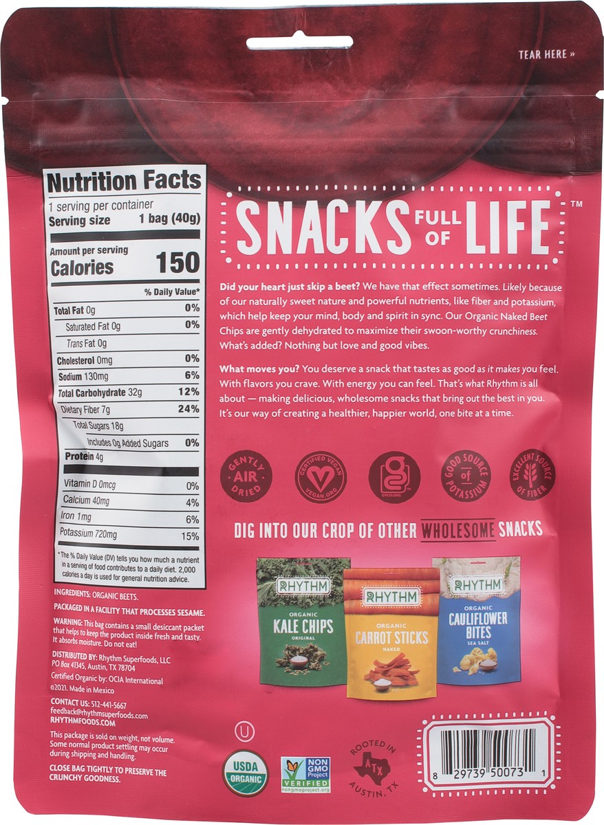 slide 5 of 9, Rhythm Organic Naked Beet Chips 1.4 oz, 1.4 oz