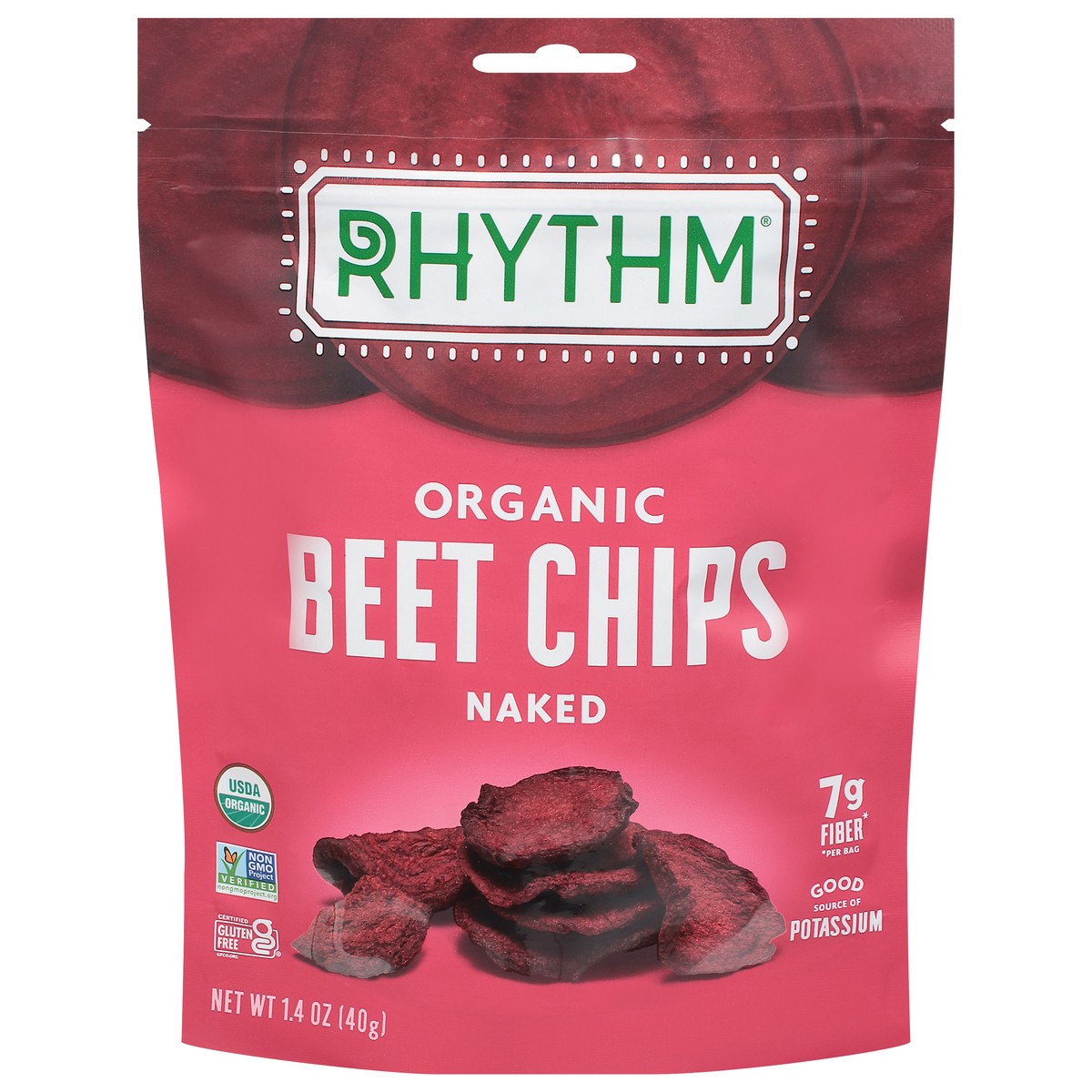 slide 1 of 9, Rhythm Organic Naked Beet Chips 1.4 oz, 1.4 oz