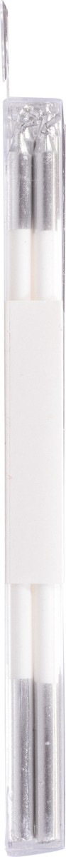 slide 5 of 12, Caspari Slim White/Silver Birthday Candles 16 ea, 16 ct