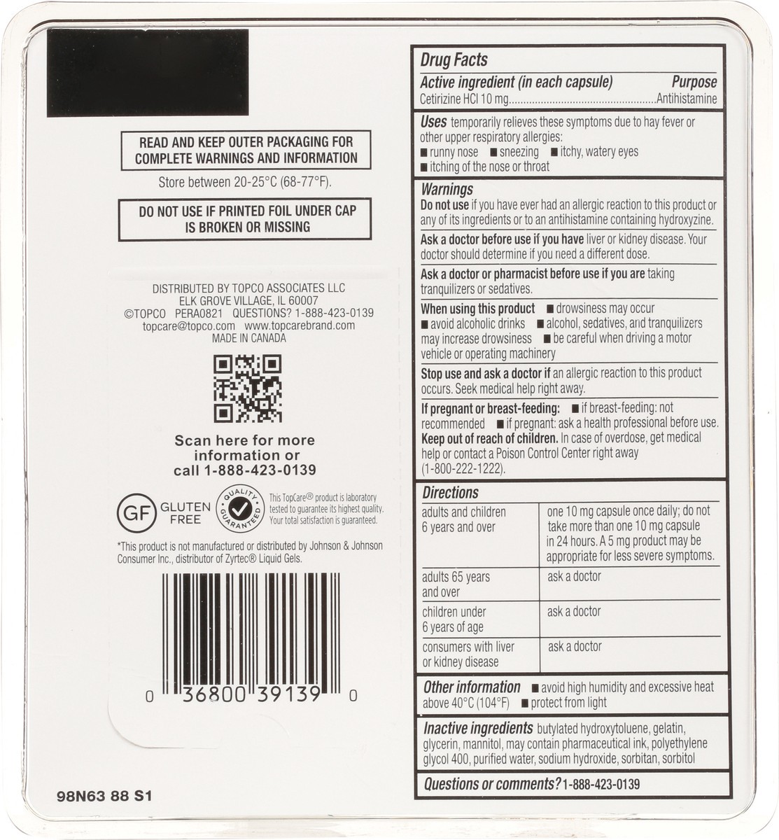 slide 11 of 15, Topcare Cetirizine Softgels, 25 ct