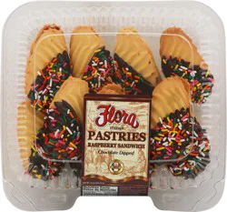 Flora Chocolate Dipped Raspberry Sandwich Pastries 16 oz