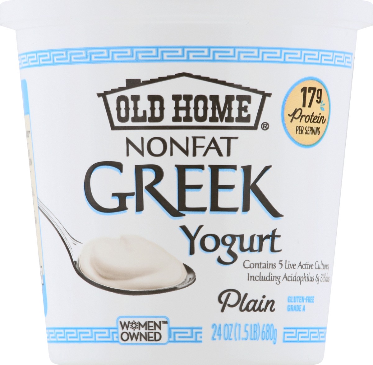 slide 2 of 13, Old Home Non Fat Plain Greek Yogurt, 24 oz