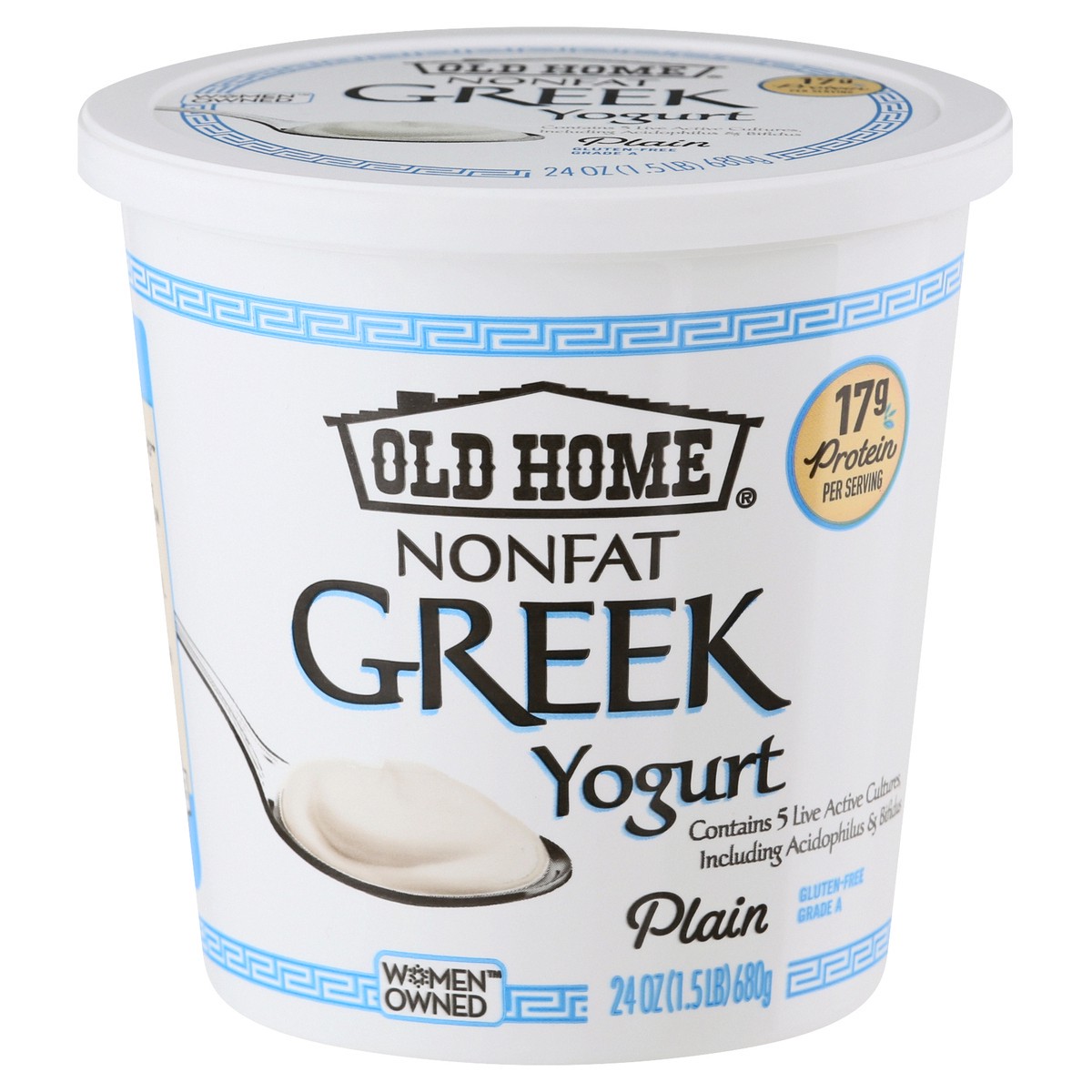 slide 10 of 13, Old Home Non Fat Plain Greek Yogurt, 24 oz