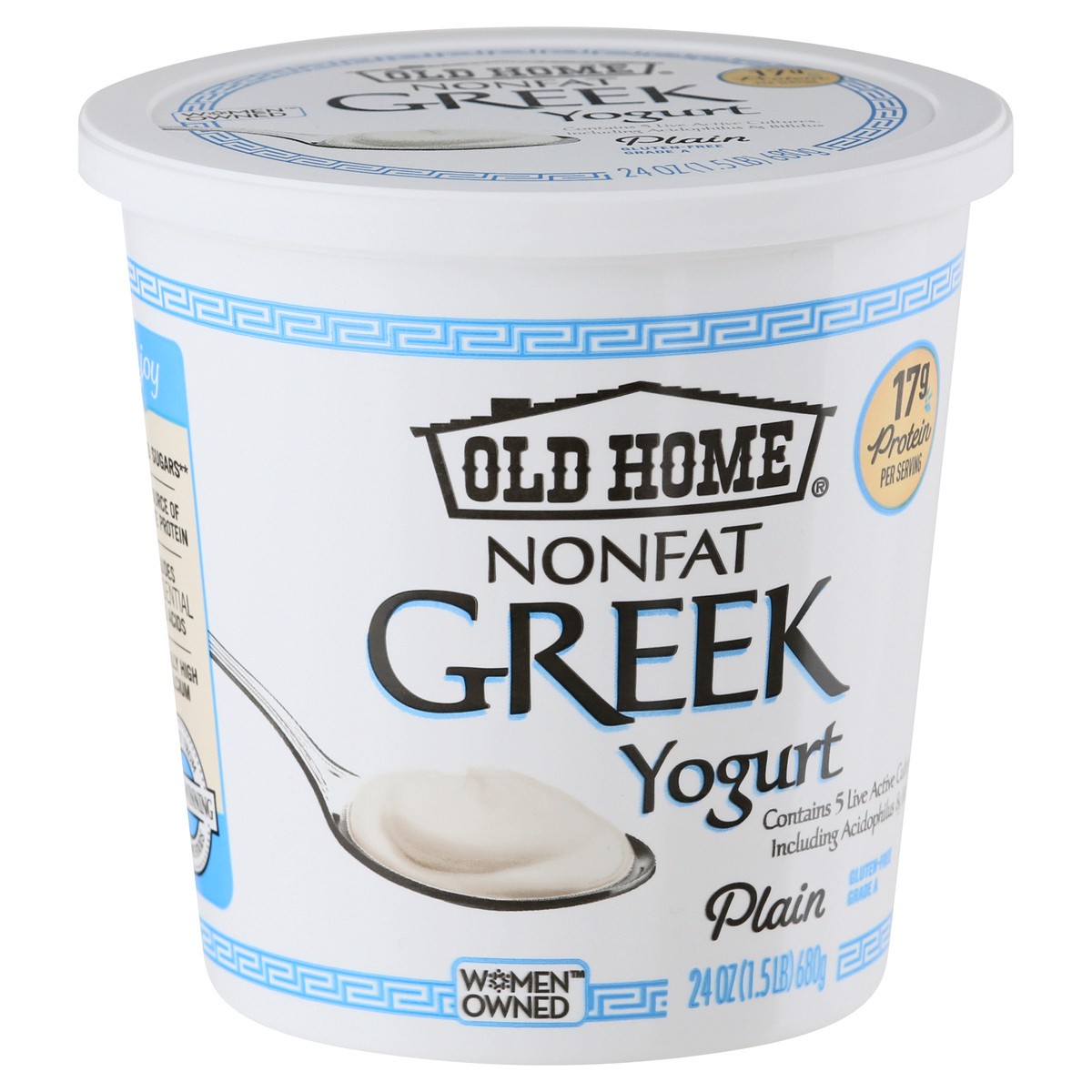 slide 12 of 13, Old Home Non Fat Plain Greek Yogurt, 24 oz