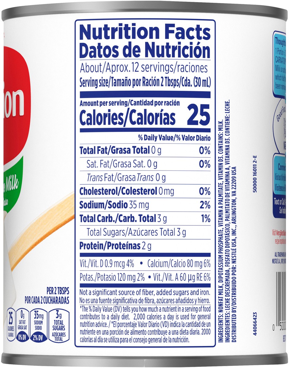 slide 5 of 7, Nestlé Fat Free Evaporated Milk 12 fl. oz. Can, 12 fl oz