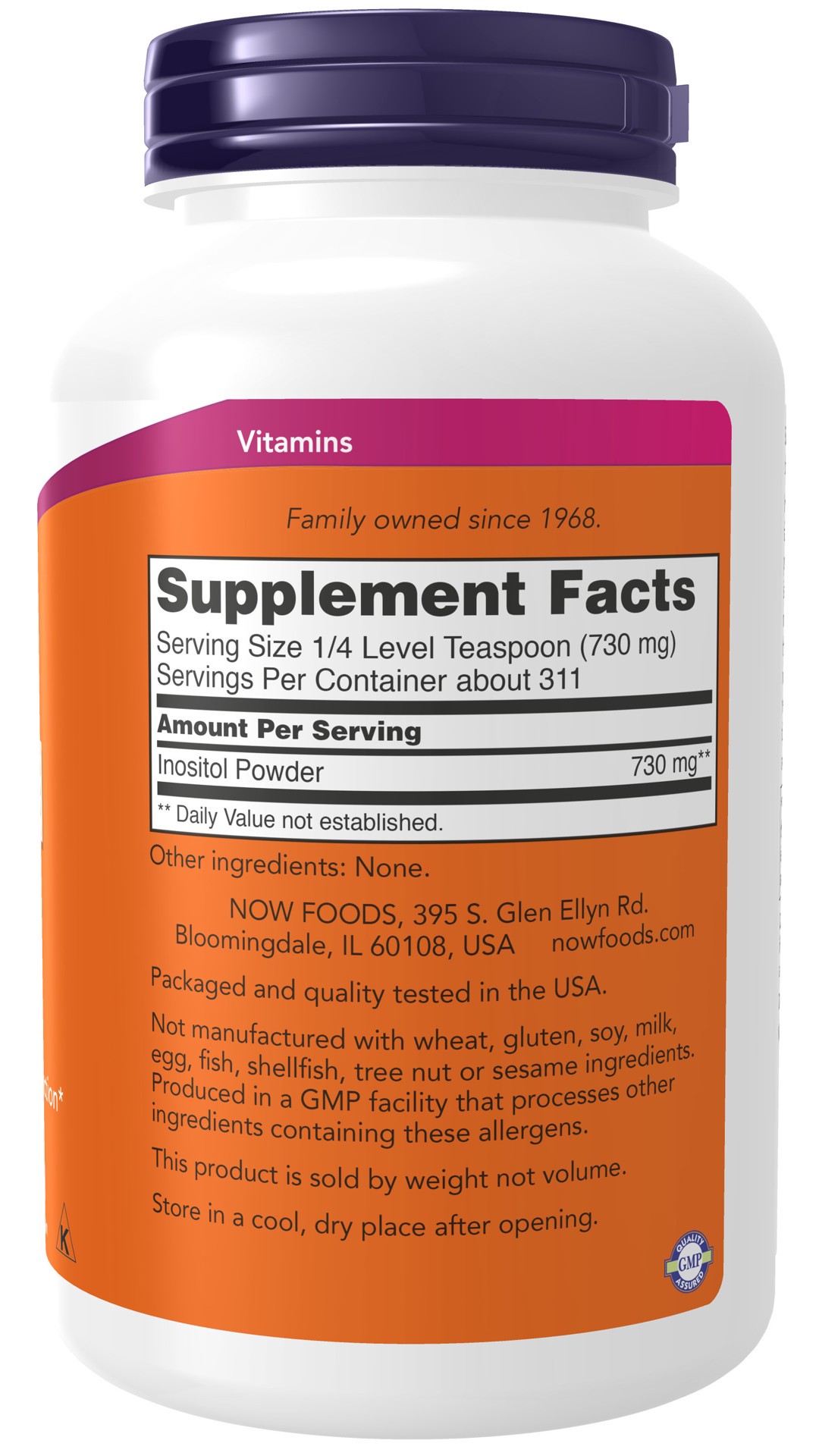 slide 3 of 4, NOW Inositol Powder Vegetarian - 8 oz., 1 ct