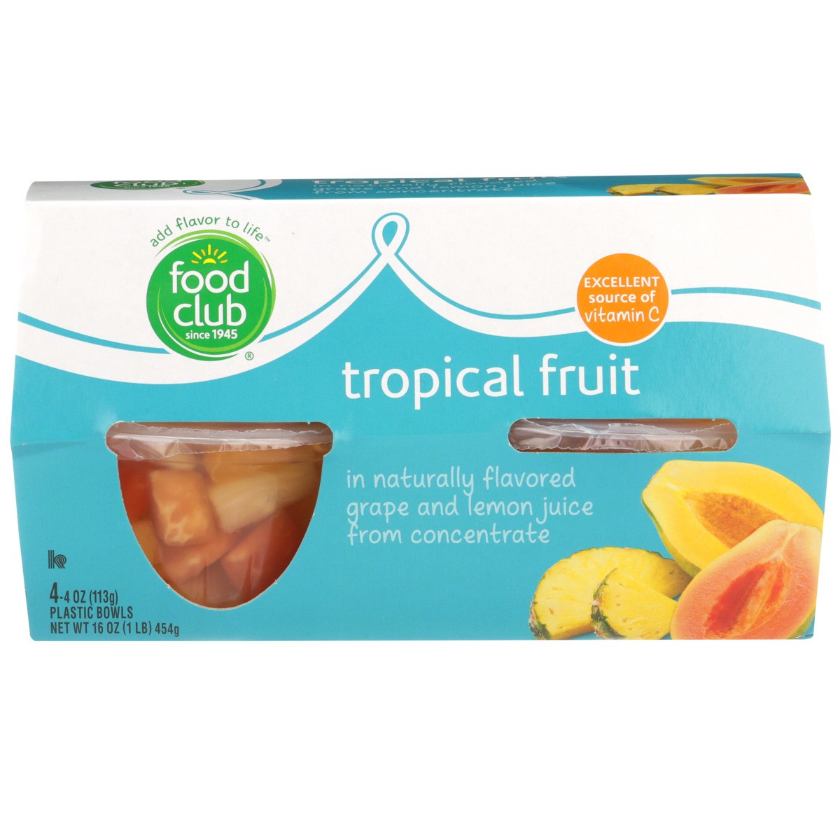 slide 8 of 9, Food Club Tropical Fruit In Naturally Flavored Grape And Lemon Juice From Concentrate - 4 ct; 4 oz, 4 ct; 4 oz