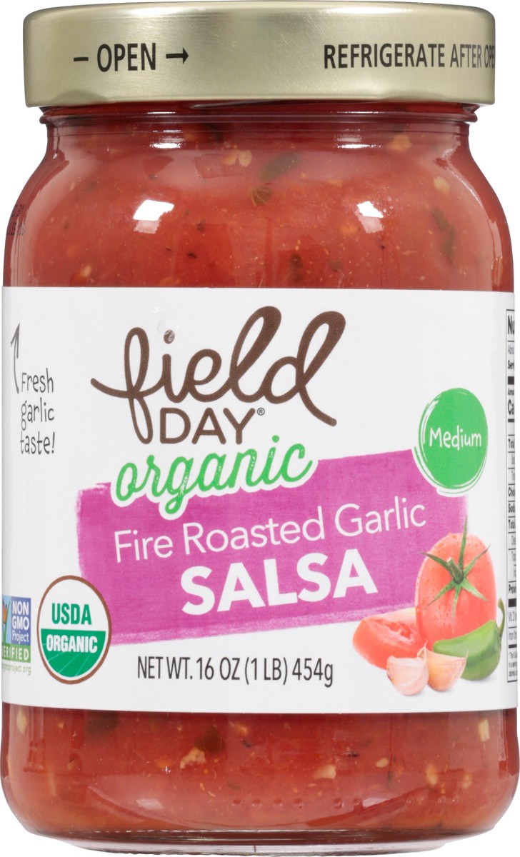 slide 12 of 13, Field Day Medium Organic Fire Roasted Garlic Salsa 16 oz, 16 oz