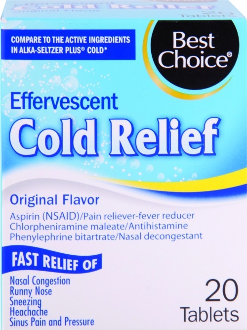 slide 1 of 1, Best Choice Effervescent Cold Relief Original Flavor, 20 ct