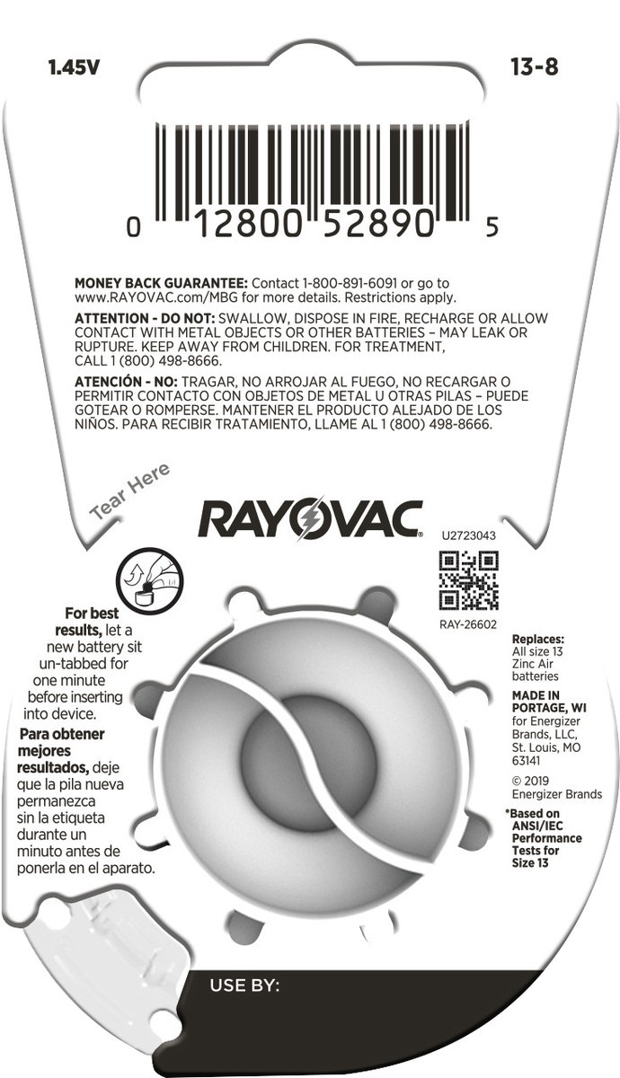slide 4 of 5, Rayovac Size 13 Hearing Aid Batteries (8 Pack), Size 13 Batteries, 8 ct