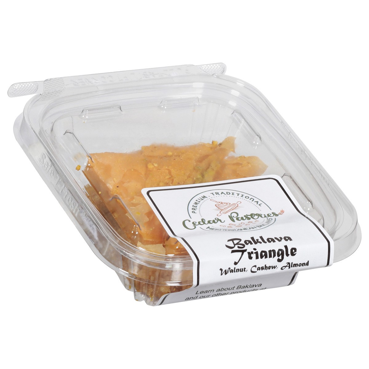 slide 6 of 9, Cedar Pastries Walnut, Cashew, Almond Baklava Triangle 3.5 oz, 3.5 oz