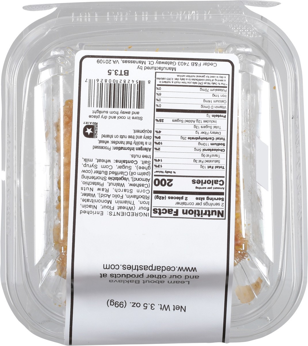 slide 8 of 9, Cedar Pastries Walnut, Cashew, Almond Baklava Triangle 3.5 oz, 3.5 oz