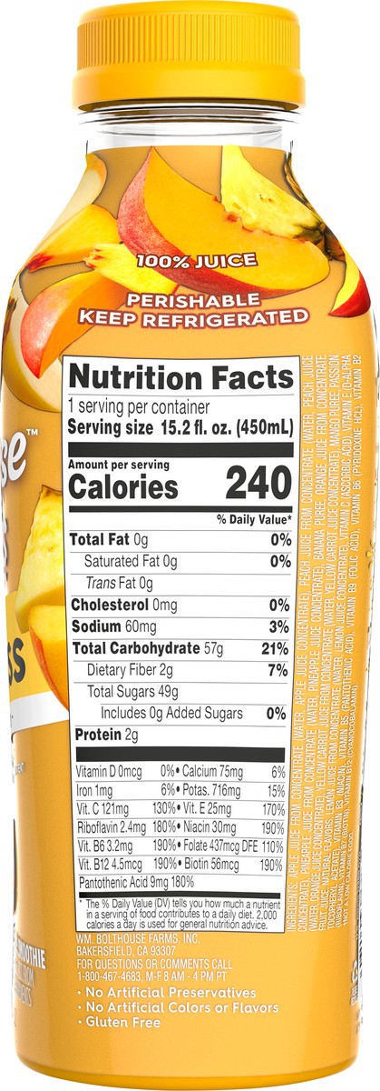 slide 3 of 5, Bolthouse Farms Golden Goodness Fruit & Vegetable Juice Smoothie 15.2 fl oz, 15.2 fl oz