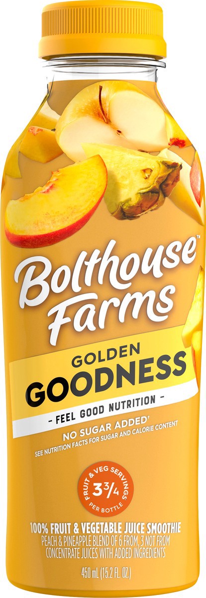 slide 2 of 5, Bolthouse Farms Golden Goodness Fruit & Vegetable Juice Smoothie 15.2 fl oz, 15.2 fl oz