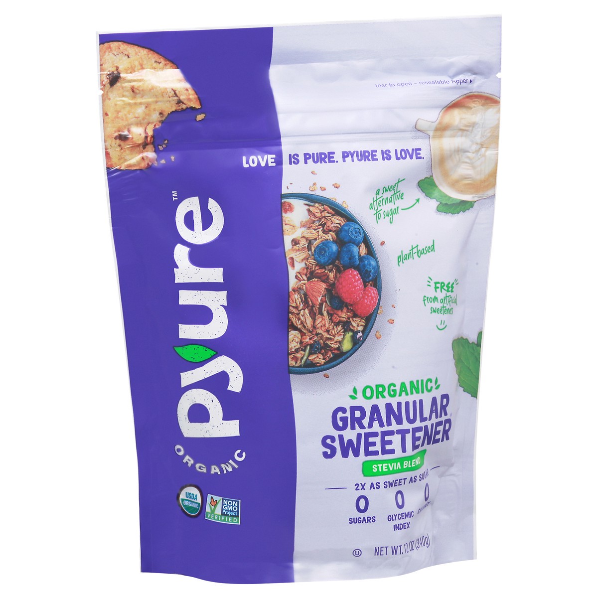 slide 13 of 14, Pyure Organic Stevia Blend Granular Sweetener 12 oz, 12 oz
