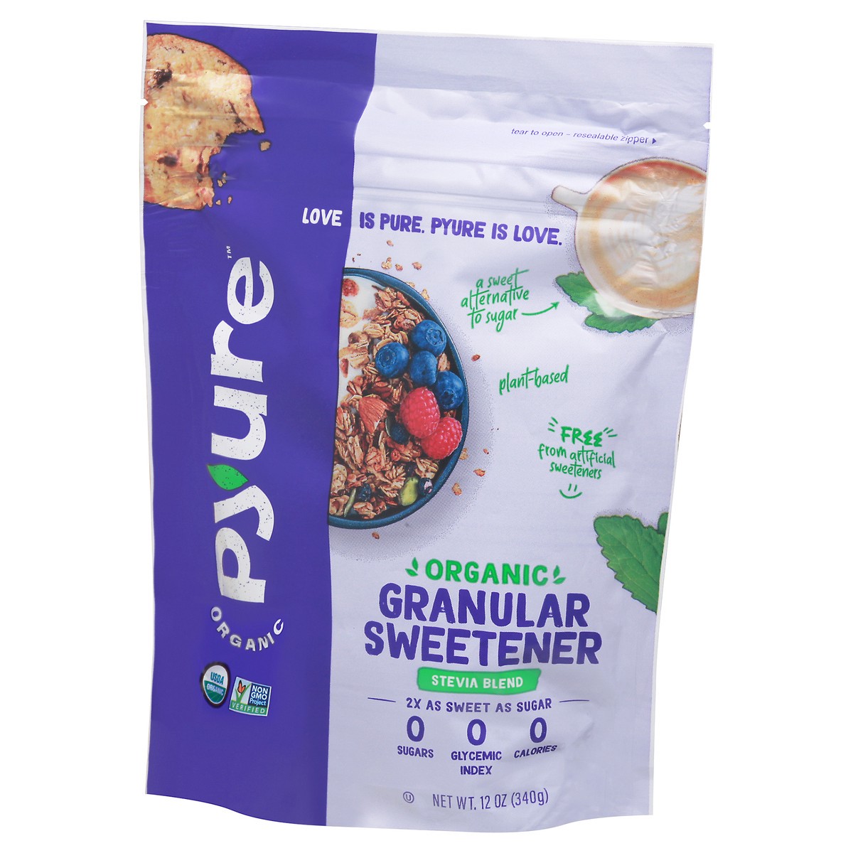 slide 14 of 14, Pyure Organic Stevia Blend Granular Sweetener 12 oz, 12 oz