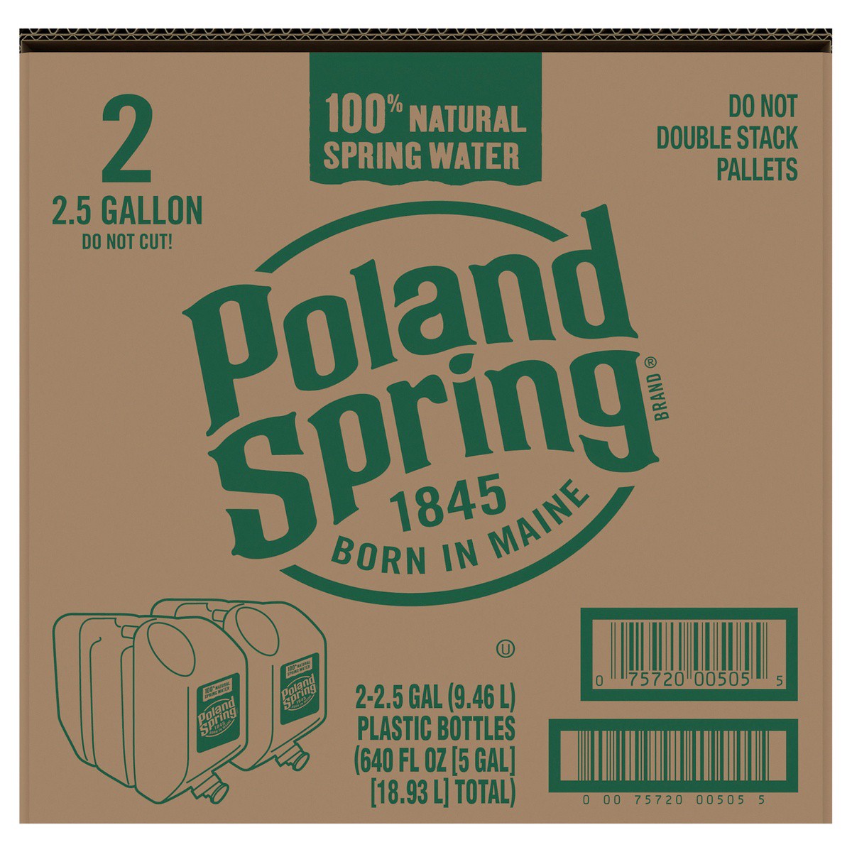 slide 1 of 5, POLAND SPRING Brand 100% Natural Spring Water, 2.5-gallon plastic jugs (Pack of 2) - 2.50 g, 2.50 g