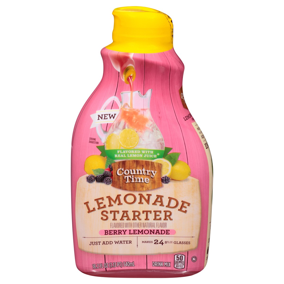 slide 1 of 14, Country Time Lemonade Starter Berry Lemonade Liquid Concentrate - 18.20 fl oz, 18.20 fl oz