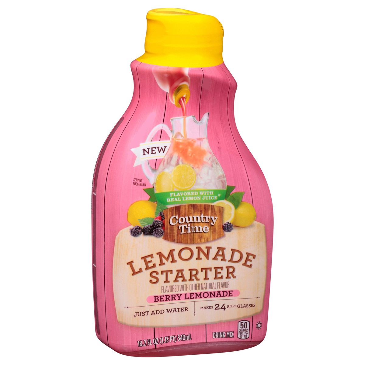 slide 3 of 14, Country Time Lemonade Starter Berry Lemonade Liquid Concentrate - 18.20 fl oz, 18.20 fl oz