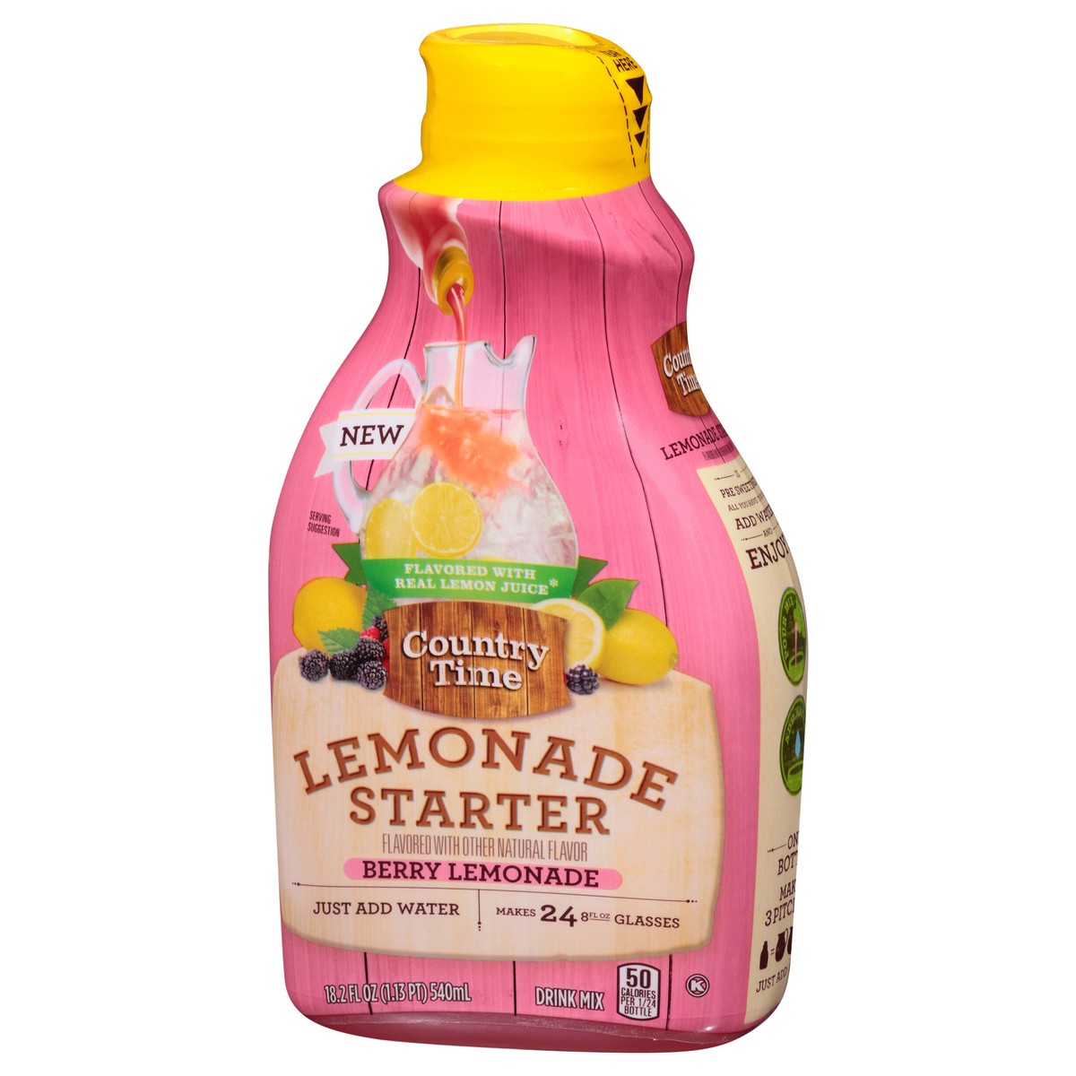 slide 9 of 14, Country Time Lemonade Starter Berry Lemonade Liquid Concentrate - 18.20 fl oz, 18.20 fl oz