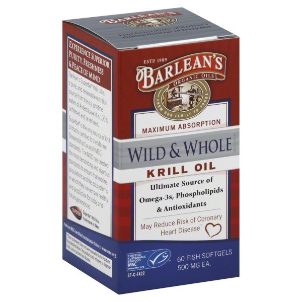 slide 1 of 1, Barlean's Krill Oil Supplement 60 ea, 60 ct