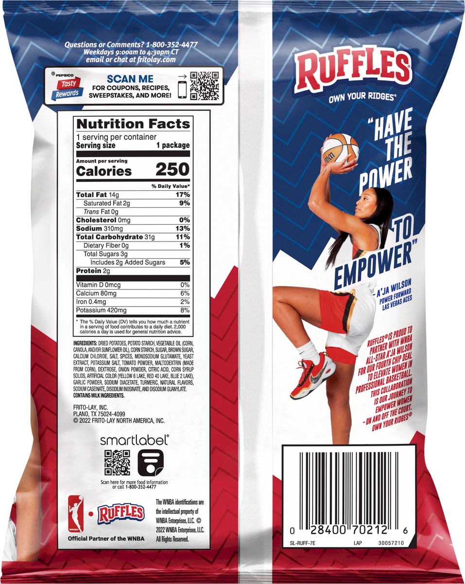 slide 5 of 8, Ruffles Ridge Twists Potato Snacks Smoky BBQ Flavored 1 3/4 Oz, 1.75 oz