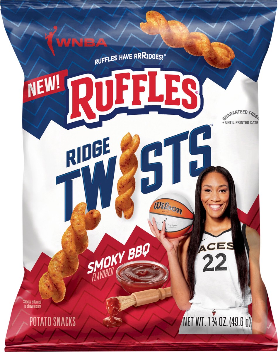 slide 6 of 8, Ruffles Ridge Twists Potato Snacks Smoky BBQ Flavored 1 3/4 Oz, 1.75 oz