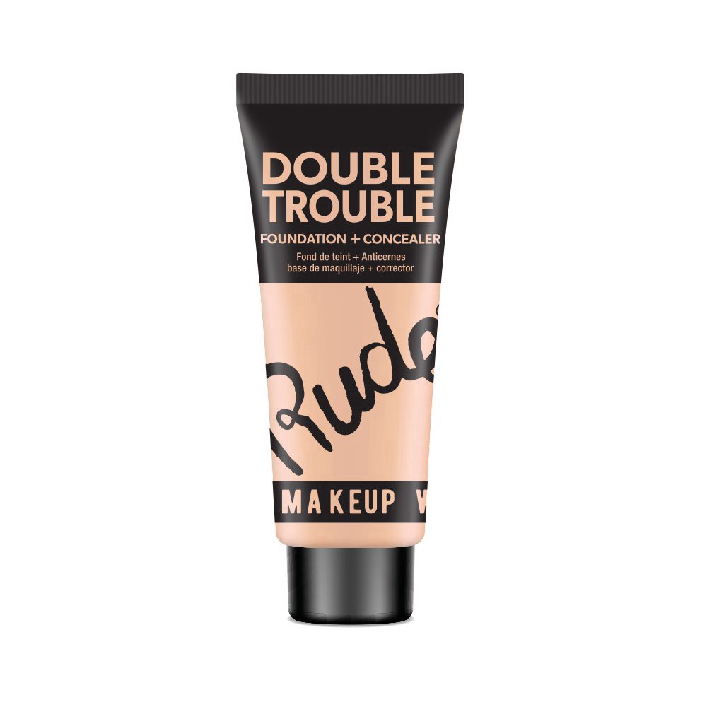 slide 1 of 1, Rude Cosmetics Double Trouble Foundation + Concealer - Ivory, 1 ct