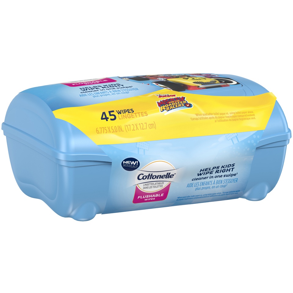 slide 2 of 3, Cottonelle Flushable Wipes Tub, 45 ct