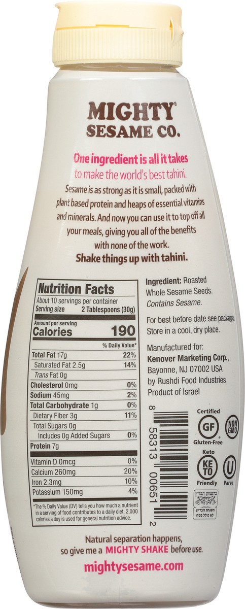slide 5 of 9, Mighty Sesame Co. Mighty Sesame Whole Seed Tahini, 10.9 oz