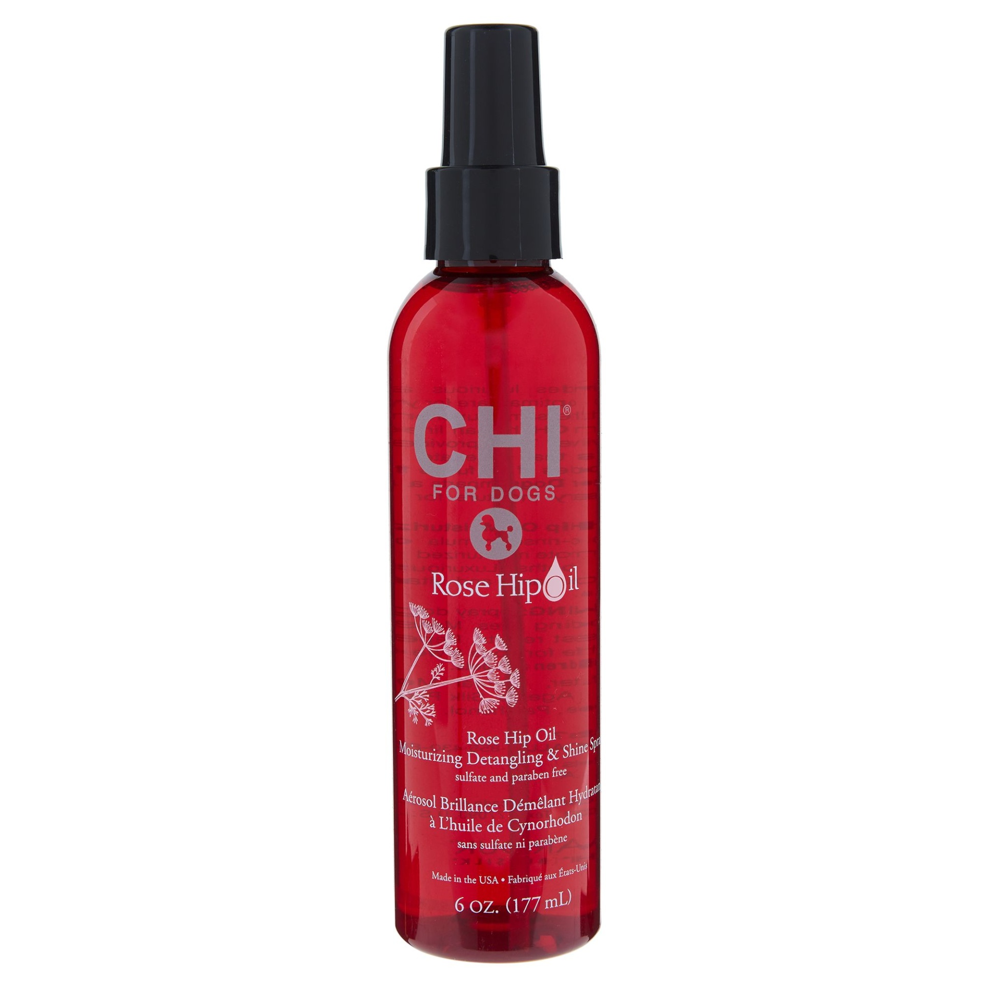 slide 1 of 1, CHI for Dogs Rose Hip Oil Moisturizing Detangling & Shine Spray, 6 fl oz