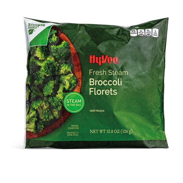 slide 1 of 1, Hy-Vee Steam Broccoli Florets, 10.8 oz