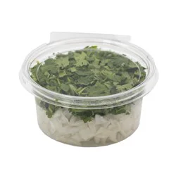 Fresh Cut Chopped Cilantro With White Onions