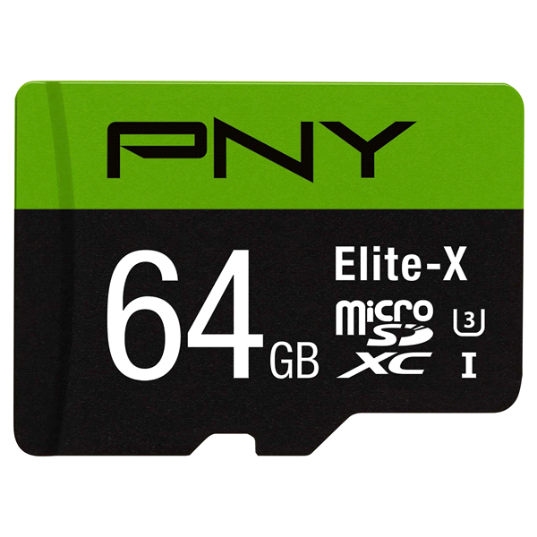 slide 1 of 1, PNY Elite-X Microsdxc Class 10 Memory Card With Adapter, 64 GB