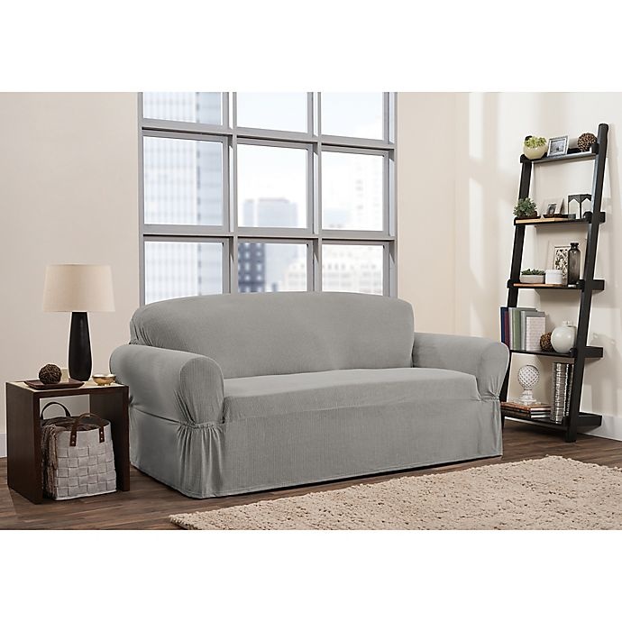 slide 1 of 6, Smart Fit Connor Sofa Slipcover - Silver, 1 ct