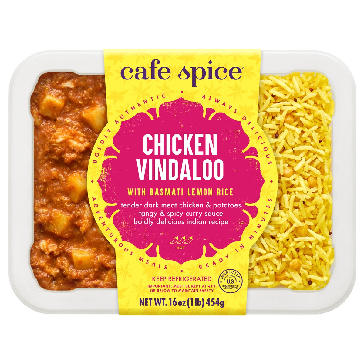 slide 1 of 11, Café Spice Chicken Vindaloo with Lemon Rice, 1 lb