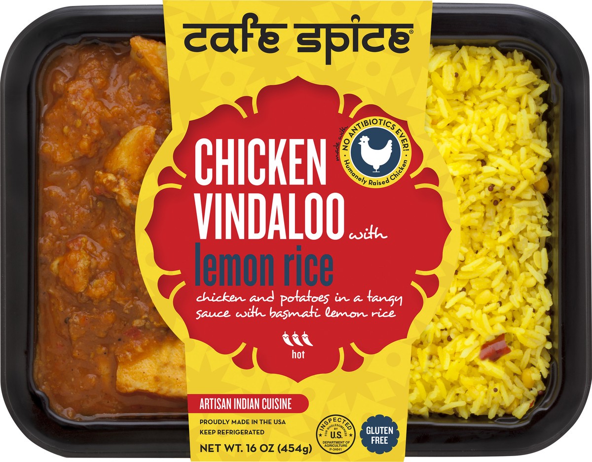 slide 10 of 11, Café Spice Chicken Vindaloo with Lemon Rice, 1 lb