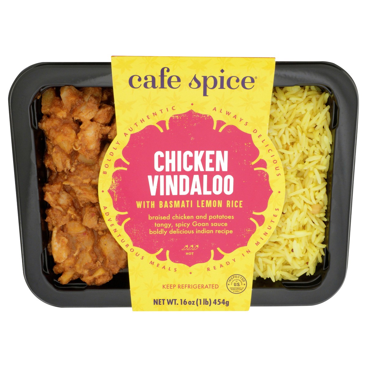 slide 1 of 11, Café Spice Chicken Vindaloo with Lemon Rice, 1 lb