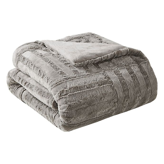 slide 1 of 4, Premier Comfort Madison Park Arctic Plush Down Alternative Throw Blanket - Grey, 1 ct