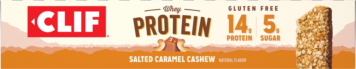 slide 7 of 10, CLIF Whey Protein Salted Caramel Cashew, 2 oz