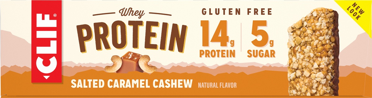 slide 10 of 10, CLIF Whey Protein Salted Caramel Cashew, 2 oz