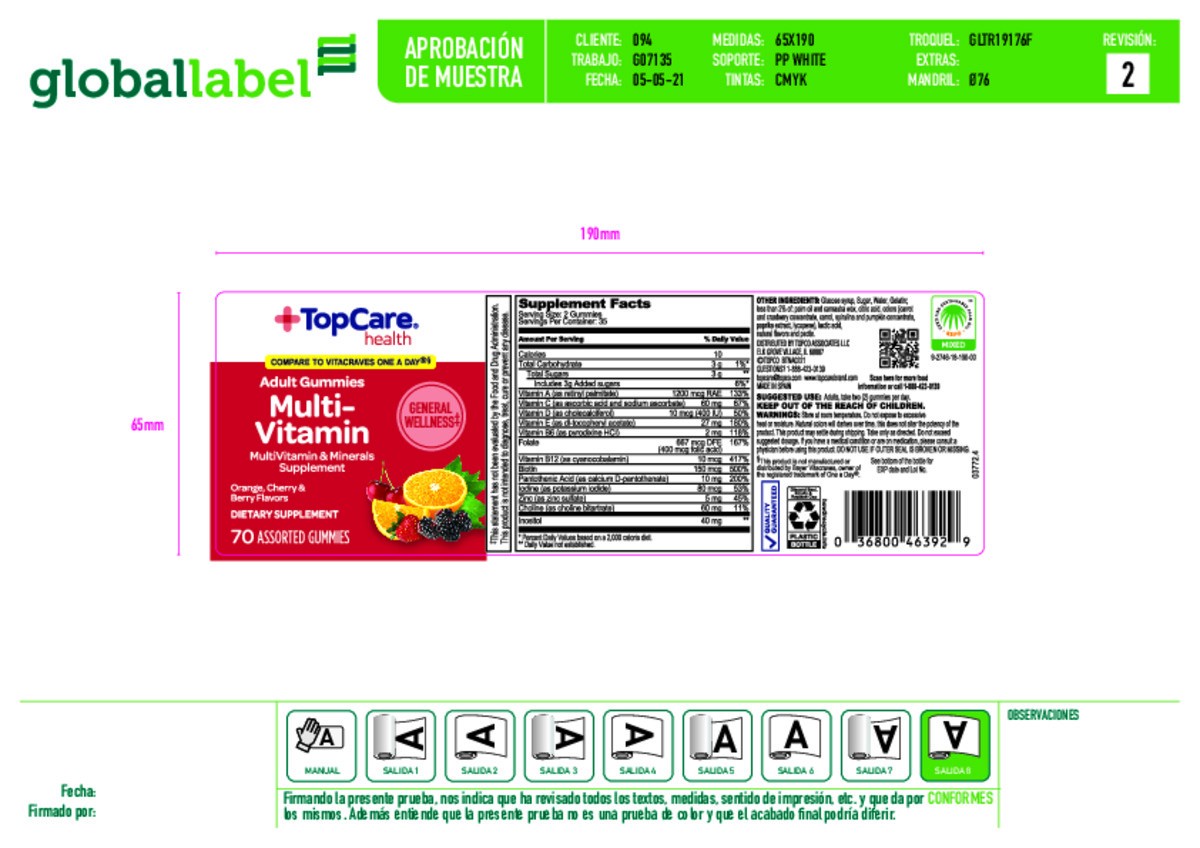 slide 14 of 17, TopCare Health Orange, Cherry & Berry Flavors Multi-Vitamin 70 Adult Gummies, 70 ct