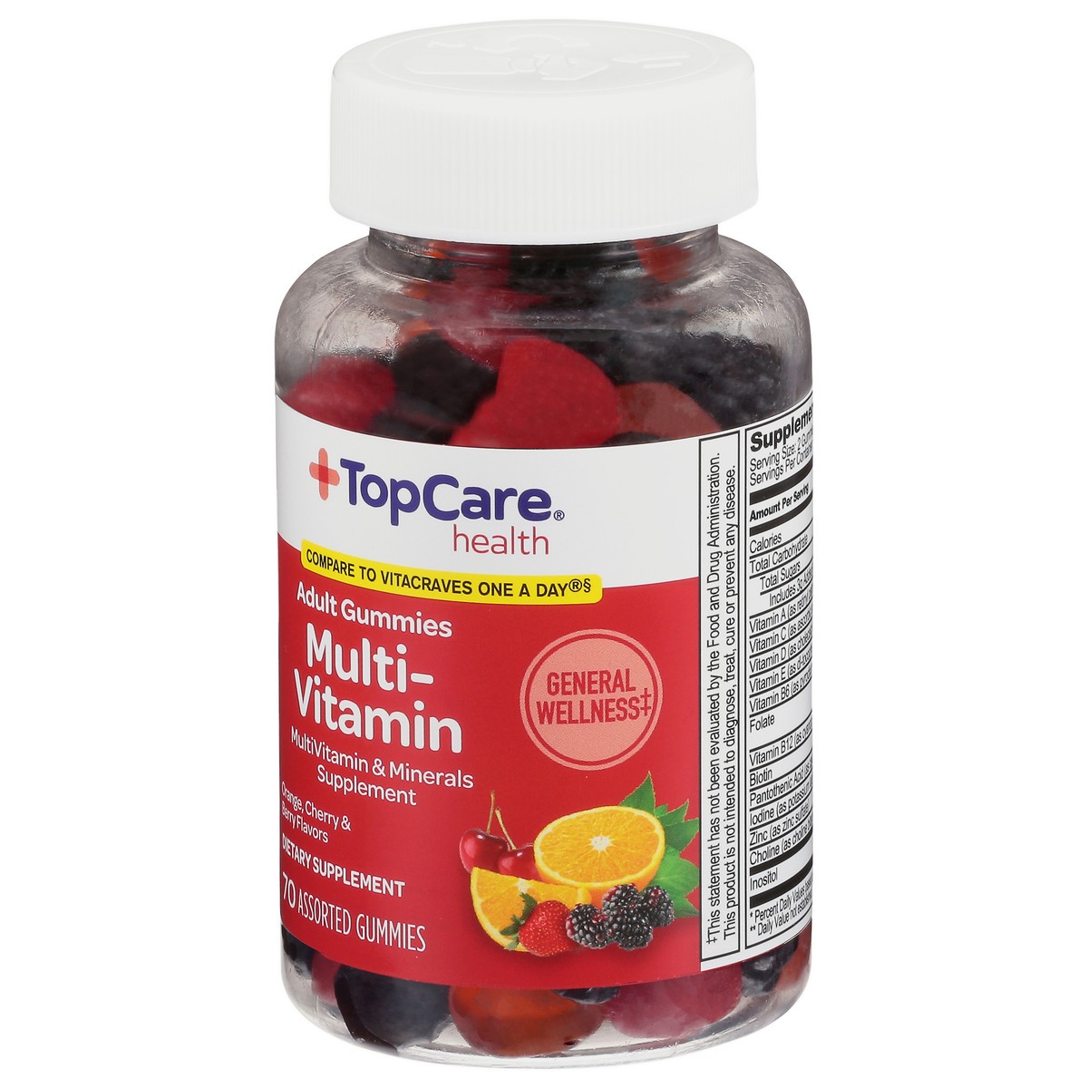 slide 3 of 17, TopCare Health Orange, Cherry & Berry Flavors Multi-Vitamin 70 Adult Gummies, 70 ct
