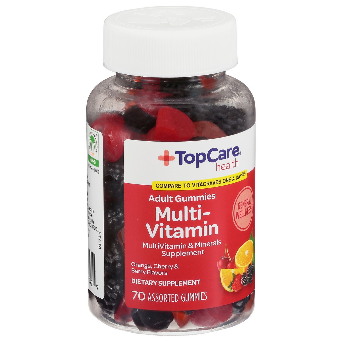 slide 15 of 17, TopCare Health Orange, Cherry & Berry Flavors Multi-Vitamin 70 Adult Gummies, 70 ct