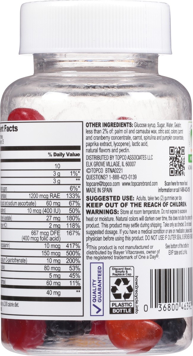 slide 13 of 17, TopCare Health Orange, Cherry & Berry Flavors Multi-Vitamin 70 Adult Gummies, 70 ct
