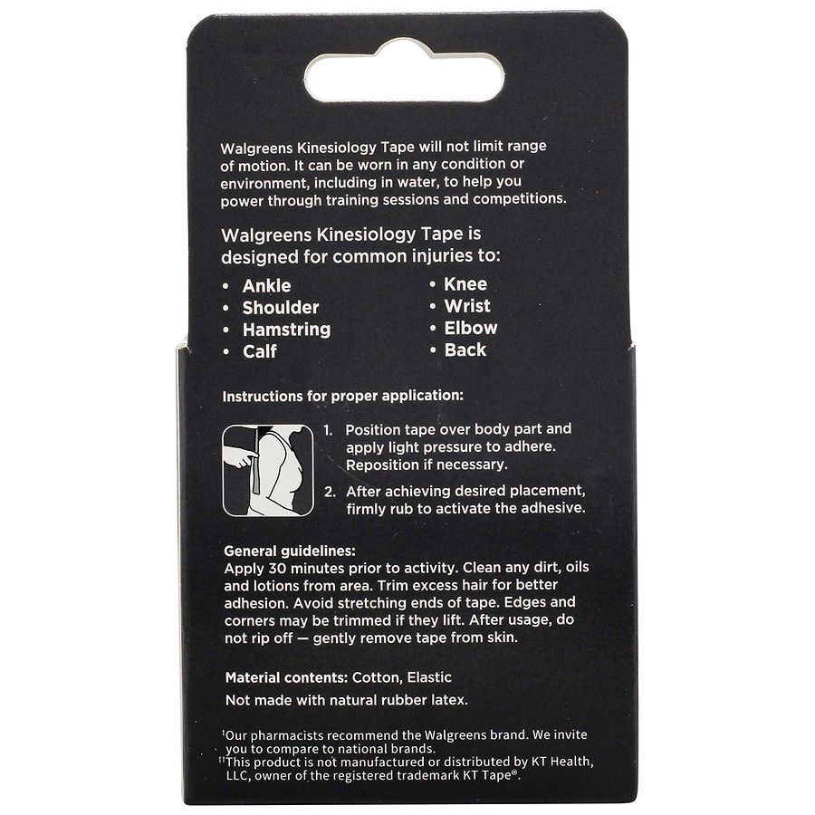 slide 4 of 4, Walgreens Black Cotton Kinesiology Tape I-Strips, 20 ct