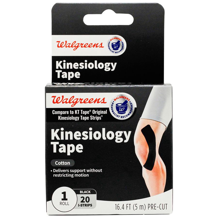 slide 1 of 4, Walgreens Black Cotton Kinesiology Tape I-Strips, 20 ct
