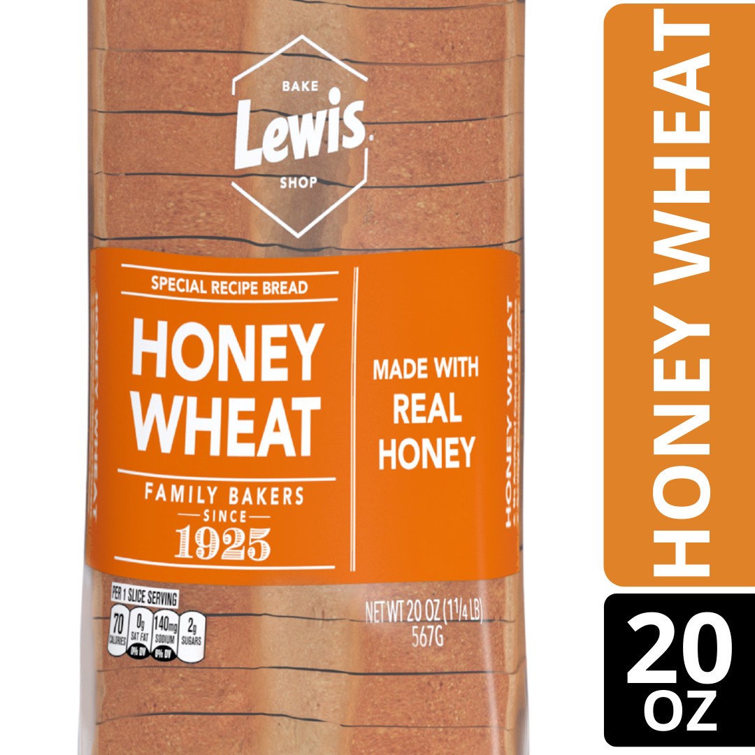 slide 1 of 5, Lewis Bakeries Honey Wheat Bread, 20 oz, 20 oz