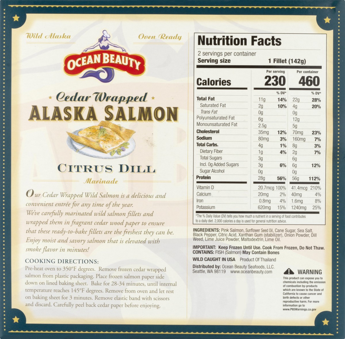slide 5 of 9, Ocean Beauty Wild Cedar Wrapped Alaska Salmon 10 oz, 10 oz
