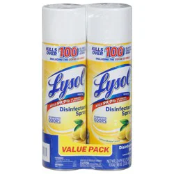 Lysol Disinfectant Spray, Sanitizing and Antibacterial Spray, For Disinfecting and Deodorizing, Lemon Breeze, 19 Fl Oz (Pack of 2)